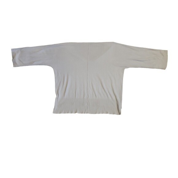 Cullen Women's grey silk blend 3/4 sleeve v neck sweater Size M - Picture 3 of 10